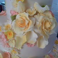 Vintage Floral Four-tier Cake