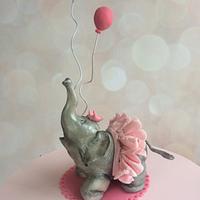 Baby Elephant Christening Cake