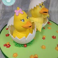 Fondant Cake Topper Sweet Easter Collaboration - Chickies 