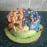 Rugby Scrum Cake