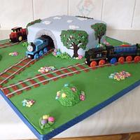 thomas train cake 