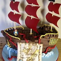 Pirate ship Galleon Cake