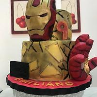 Ironman fondant cake 