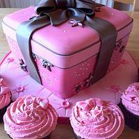 Pink and Brown wrapped cake