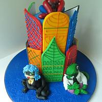 Spider-Man city scape cake