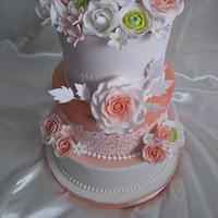 Two sided wedding cake