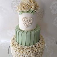Ruffle Love Wedding Cake