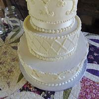 Vintage buttercream wedding cake