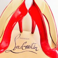 Red Patent Christian Louboutin High Heel Shoe Cake