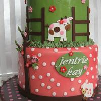 BABY GIRL FARMER CAKE