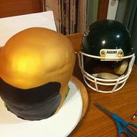 Life Size Saints Helmet Cake