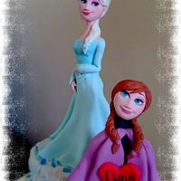 Frozen Elsa and Anna caketopper