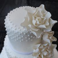 White Gardenia Wedding Cake
