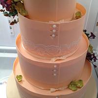 Peach Wedding Cake for Ashlea and Andy