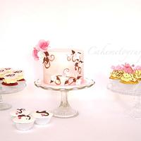 Watercolour cake/dessert buffet