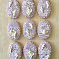 Lavender christening cookies 