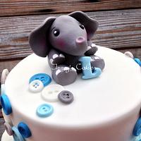Baby Elephant Christening Cake