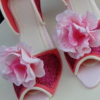 Sparkly cake shoes