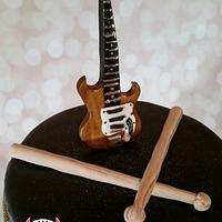 Guitar/Beatles/Aerosmith Birthday Cake