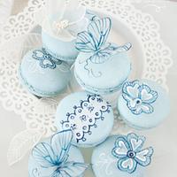 Blue Lace Macarons