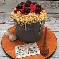 Spaghetti cake 