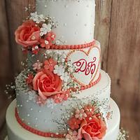 Wedding cake with roses - Decorated Cake by Galito - CakesDecor