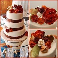 Fall Themed Wedding Cake 