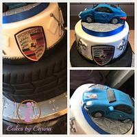 Blue Porsche Cake