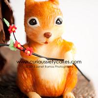 Squirrel nutkin from modeling choc/featured in cake central magazine