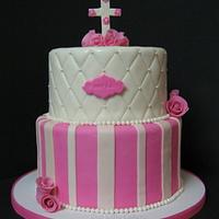Baptism cake in pink