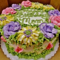 Buttercream pastel floral cake