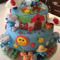 Smurf Birthday Cake for Audrey who turned 6 this Oct.