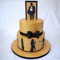 Gold James Bond Cake!