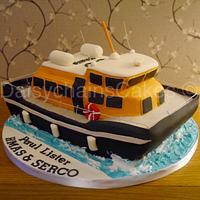 50th anniversary boat cake
