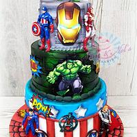 Avengers superhero cake
