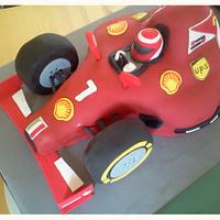 F1 Ferrari racing car cake