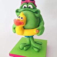 "Froggy waiting for summer" cake