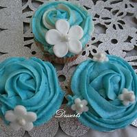 Blue Vanilla Buttercream Cupcakes