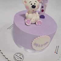 Teddy Cake for girls 1st birthday 