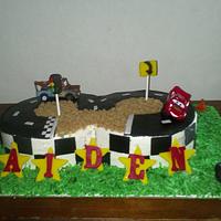 Cars racetrack cake