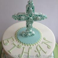 Quilled Cross Communion Cakes
