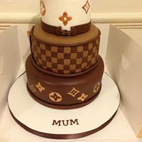 A Louis Vuitton inspired cake and cookies I created for Bellas
