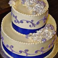Buttercream roses wedding cake