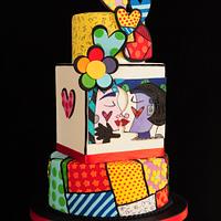 "Sweetheart"cake inspired by Romero Britto