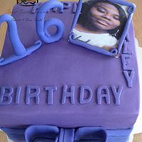 Purple 2 Tone Sweet Sixteen Birthday Cake