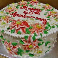 Anniversary Poinsettia Buttercream cake