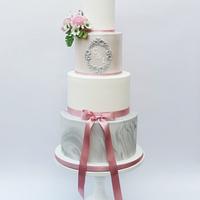 Marbled wedding cake