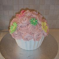 Pink giant cupcake