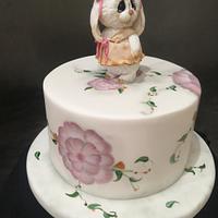 Cute Rabbit and flower cake