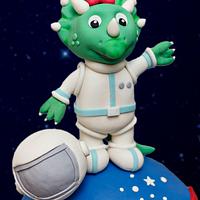 Astronaut-Triceratops Cake